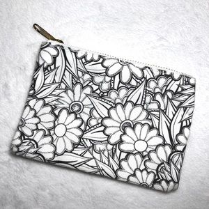 Floral Zipper Pouch Small Coin Purse Flower Garden